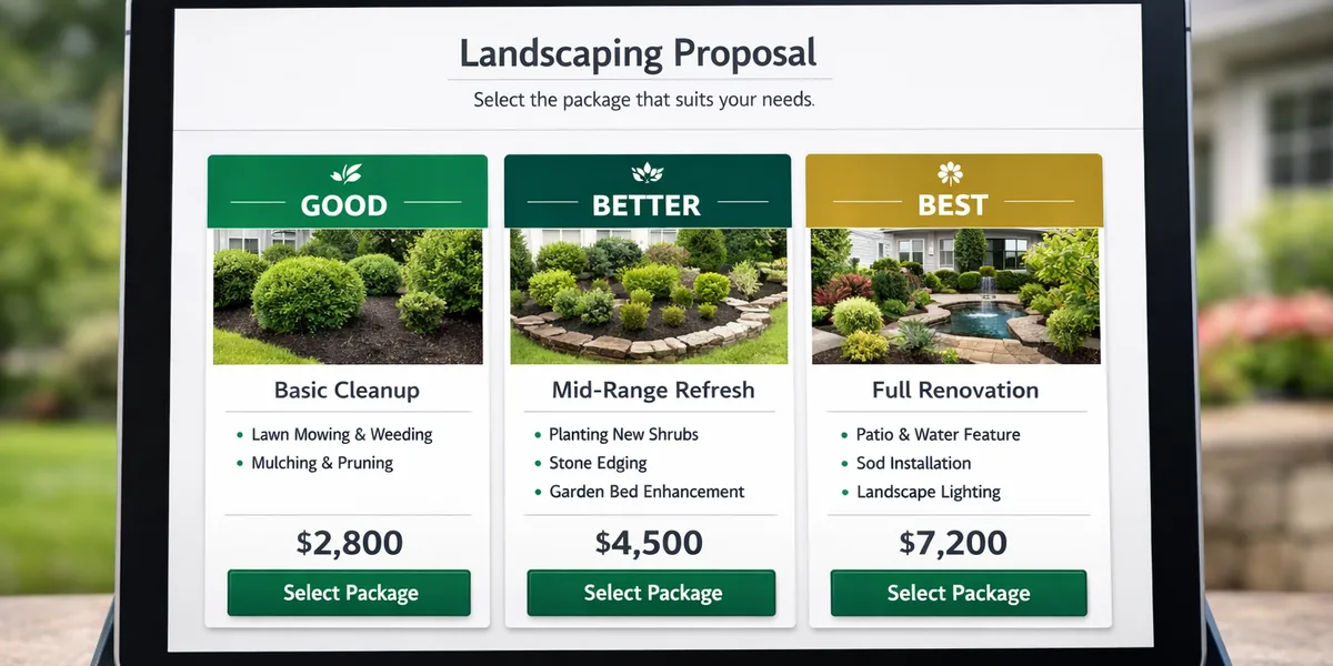 Front yard landscape renovation showing new shrub beds, perennial plantings, mulch, metal edging, and a small paver walkway