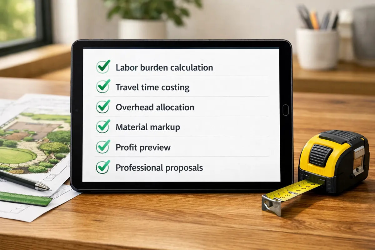 Checklist of essential features to look for in landscaping quoting and estimating software